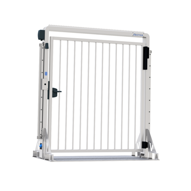 V-DOOR | dimensions: 2000 x 2000 x 2210 mm, passage width: 1790 mm | escapedoor on steel plate | purely mechanical